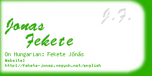jonas fekete business card